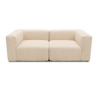 2-sitzer-sofa Creme B: 216 Cm - Creme/Schwarz, Design, Textil (216/69/108cm) - MID.YOU