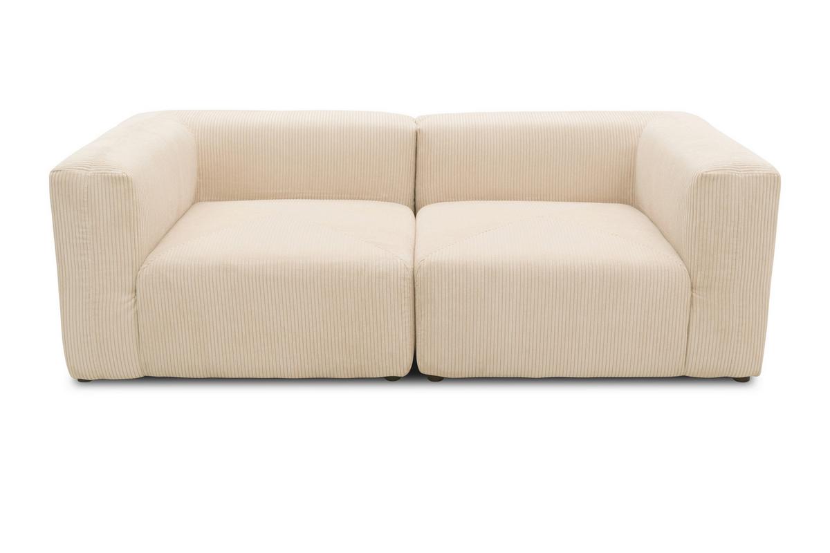 2-sitzer-sofa Creme B: 216 Cm - Creme/Schwarz, Design, Textil (216/69/108cm) - MID.YOU