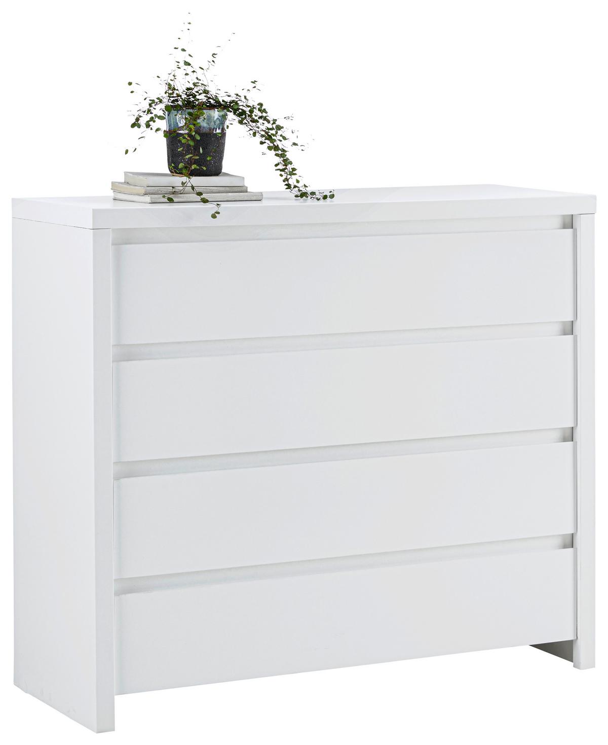 KOMODA LARIOS B -EXKLUSIV- - bílá/černá, Moderní, kompozitní dřevo/plast (105/91/40cm) - Mömax