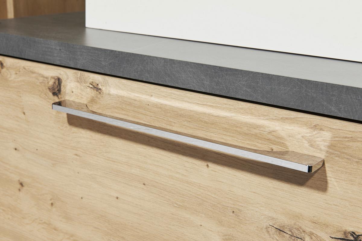 Waschbecken mit Unterschrank Nathan B:110cm Anthrazit/Eiche - Anthrazit/Eiche Artisan, KONVENTIONELL, Holzwerkstoff/Stein (110cm) - MID.YOU