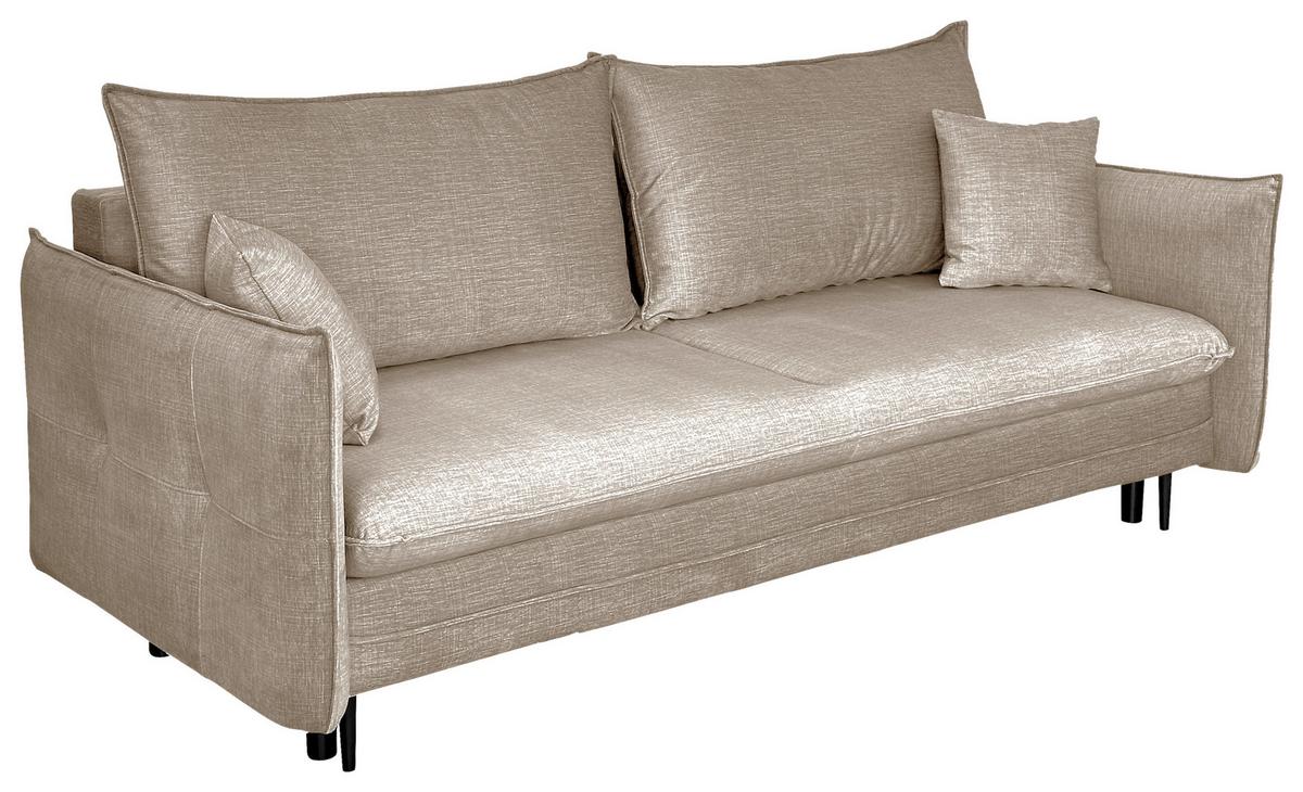 Schlafsofa Melody - Beige/Schwarz, Design, Textil (216/96/102cm) - MID.YOU