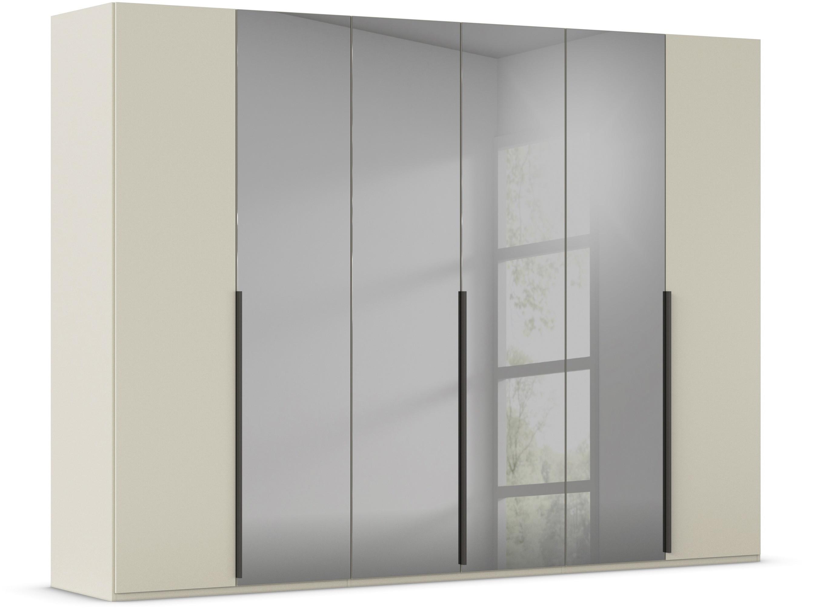 Drehtürenschrank Paola Grau Champagner B: 301 cm - Champagner/Grau, Trend, Glas/Holzwerkstoff (301/223/61cm) - Rauch Möbel