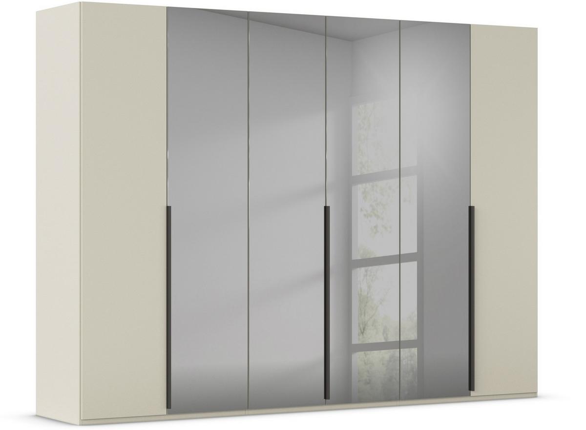 Drehtürenschrank Paola Grau Champagner B: 301 cm - Champagner/Grau, Trend, Glas/Holzwerkstoff (301/223/61cm) - Rauch Möbel