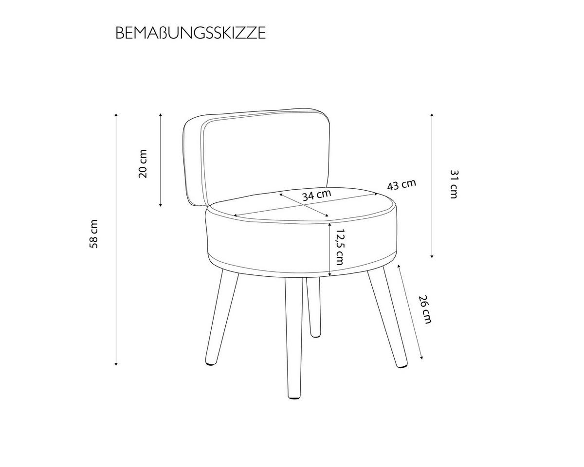 Sessel Milo - Rostfarben, Design, Textil (44/58/44cm) - Echtwerk