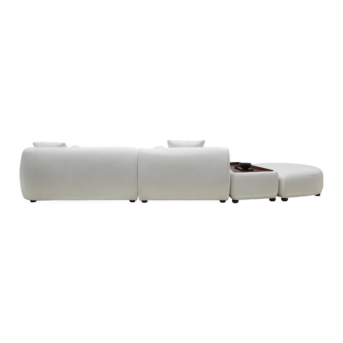 Sedací souprava KIRA, bílá barva - bílá/černá, Moderní, dřevo/textil (410/71/107cm) - Bessagi Home