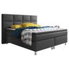Boxspringbett Mit Topper / Matratze 180x200 Cm Miami - Anthrazit/Silberfarben, KONVENTIONELL, Leder/Textil (200/125/210cm) - MID.YOU