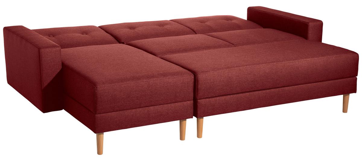 Eckschlafsofa Just Cool - Rot/Erlefarben, Design, Textil (230/93/152cm) - Max Winzer