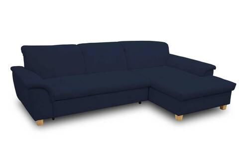 Ecksofa mit Schlaffunktion & Bettkasten Franzi Blau - Eichefarben/Dunkelblau, KONVENTIONELL, Textil (279/170cm) - MID.YOU
