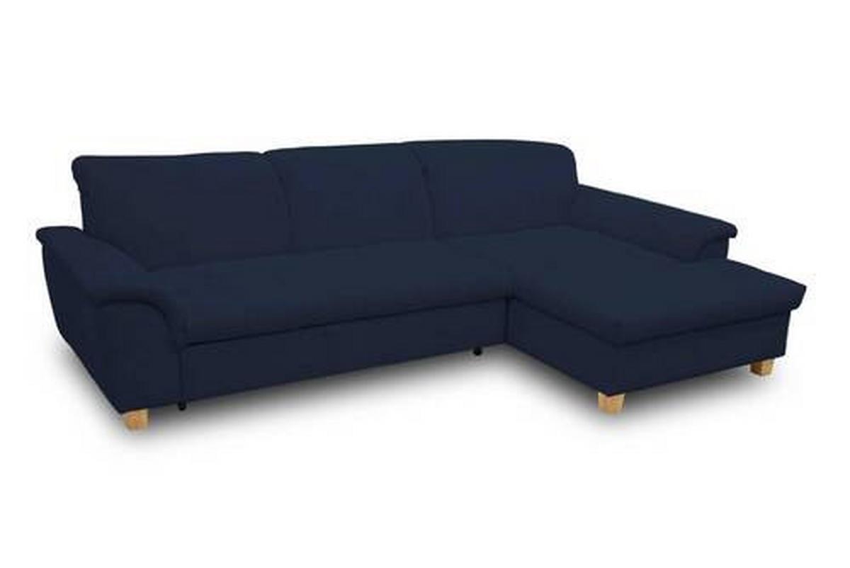 Ecksofa Franzi Blau Mikrofaser - Eichefarben/Dunkelblau, KONVENTIONELL, Textil (279/162cm) - MID.YOU