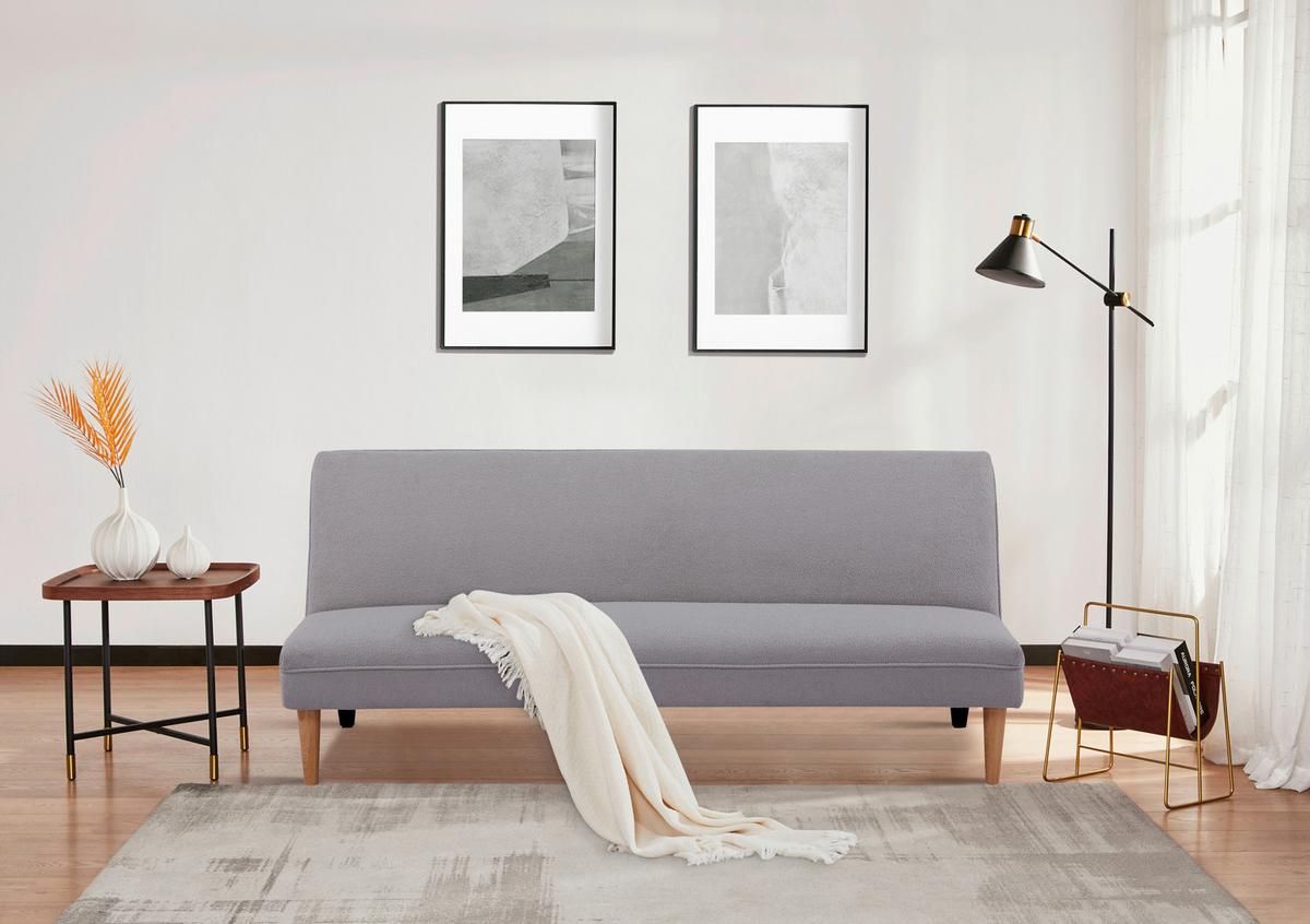 Rozkladacia pohovka ZERR, buklé, sivá - čierna/sivá, Modern, drevo/textil (183/77/87cm) - P & B