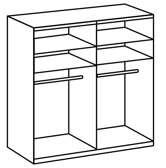 Schwebetürenschrank B: 200 Cm Level 36a Weiß - Weiß, MODERN, Holzwerkstoff (200/236/65cm) - MID.YOU