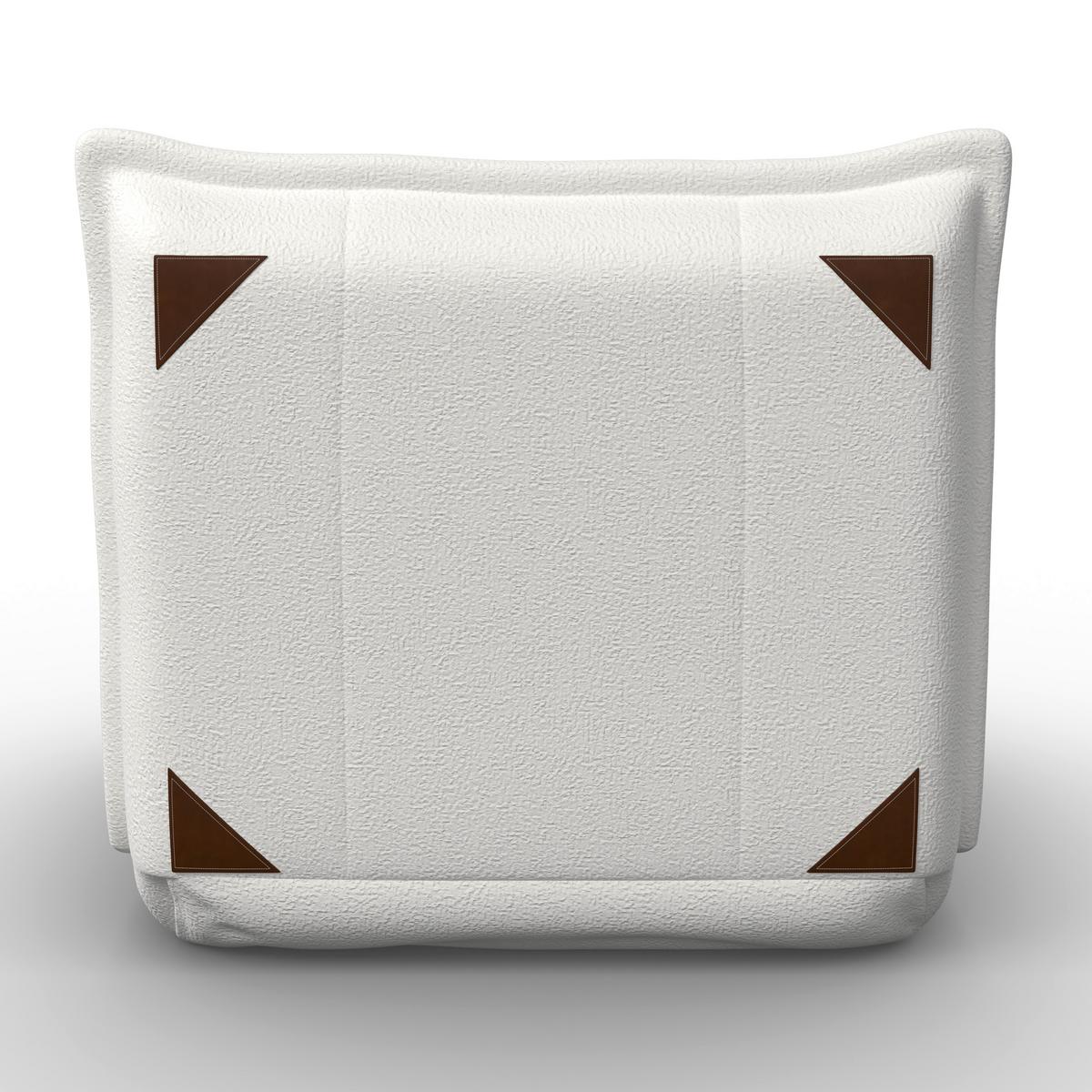 Rozkládací křeslo TAMARA, bílé buklé, max. 120 kg - bílá, Moderní, kov/textil (82/31/69cm) - Bessagi Home