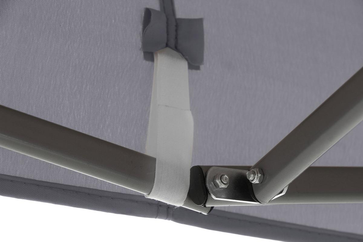 Pavillon L30550 450x300 cm Mit Seitenwände - Grau, KONVENTIONELL, Textil/Metall (450/330/300cm) - Siena Garden