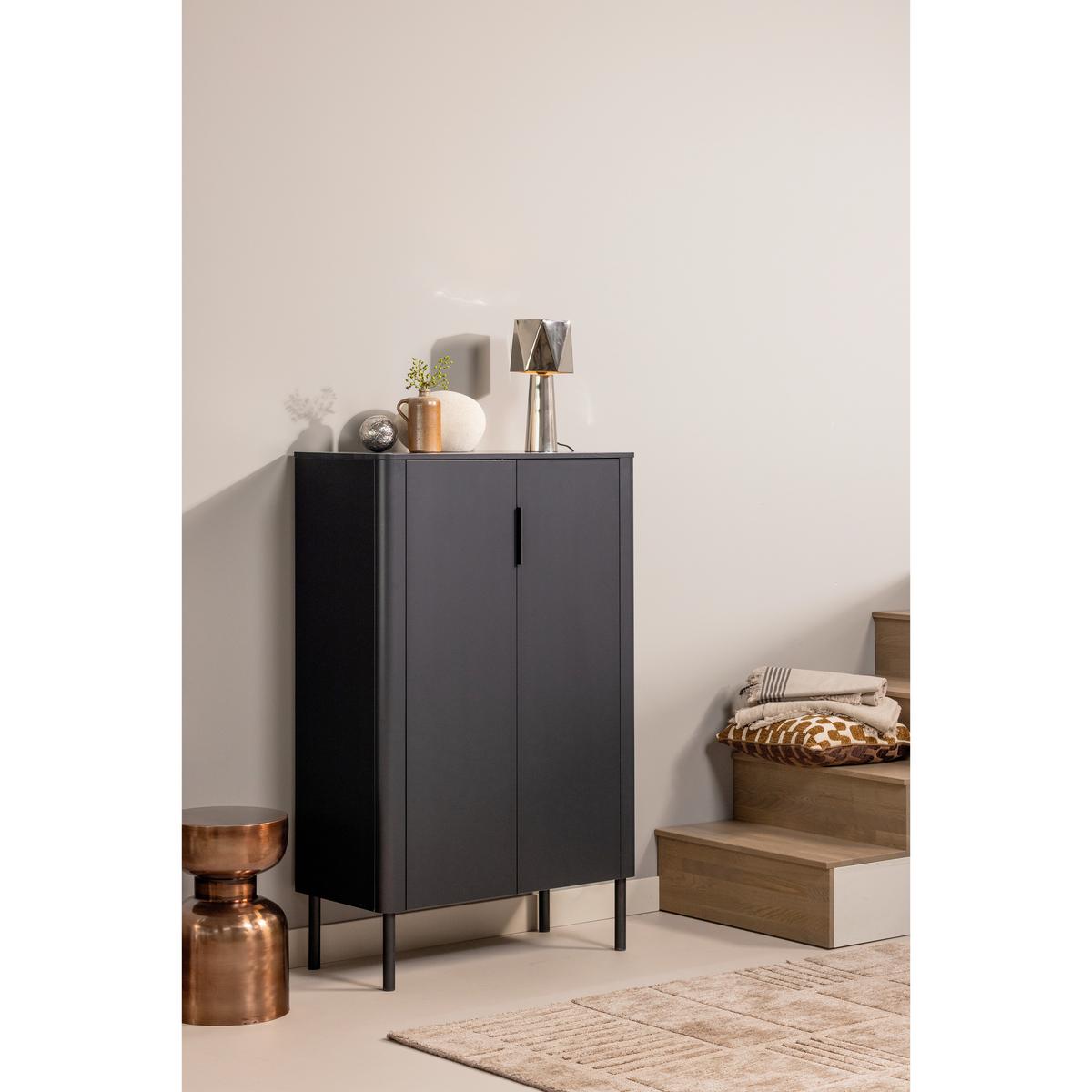 Schuhschrank Gunnar Schwarz B: 85 Cm - Schwarz, Design, Holz (85/135/39cm) - Livetastic