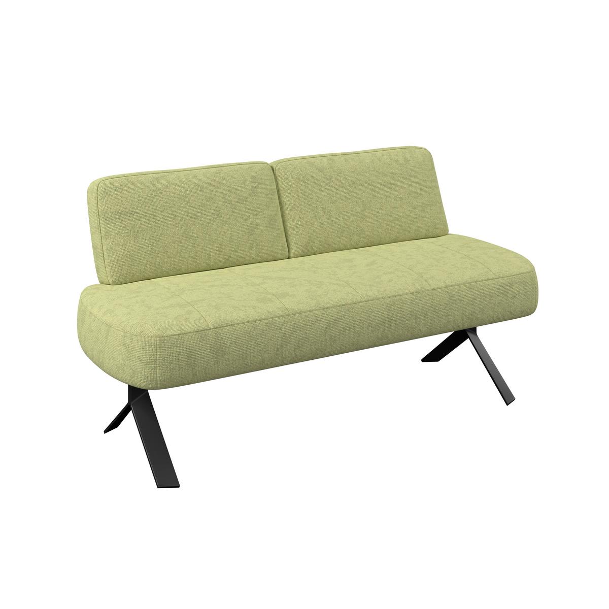 Sitzbank olivgrün/Metallbeine Ulmo B: 162 cm - Schwarz/Olivgrün, MODERN, Textil/Metall (162/83/71cm)