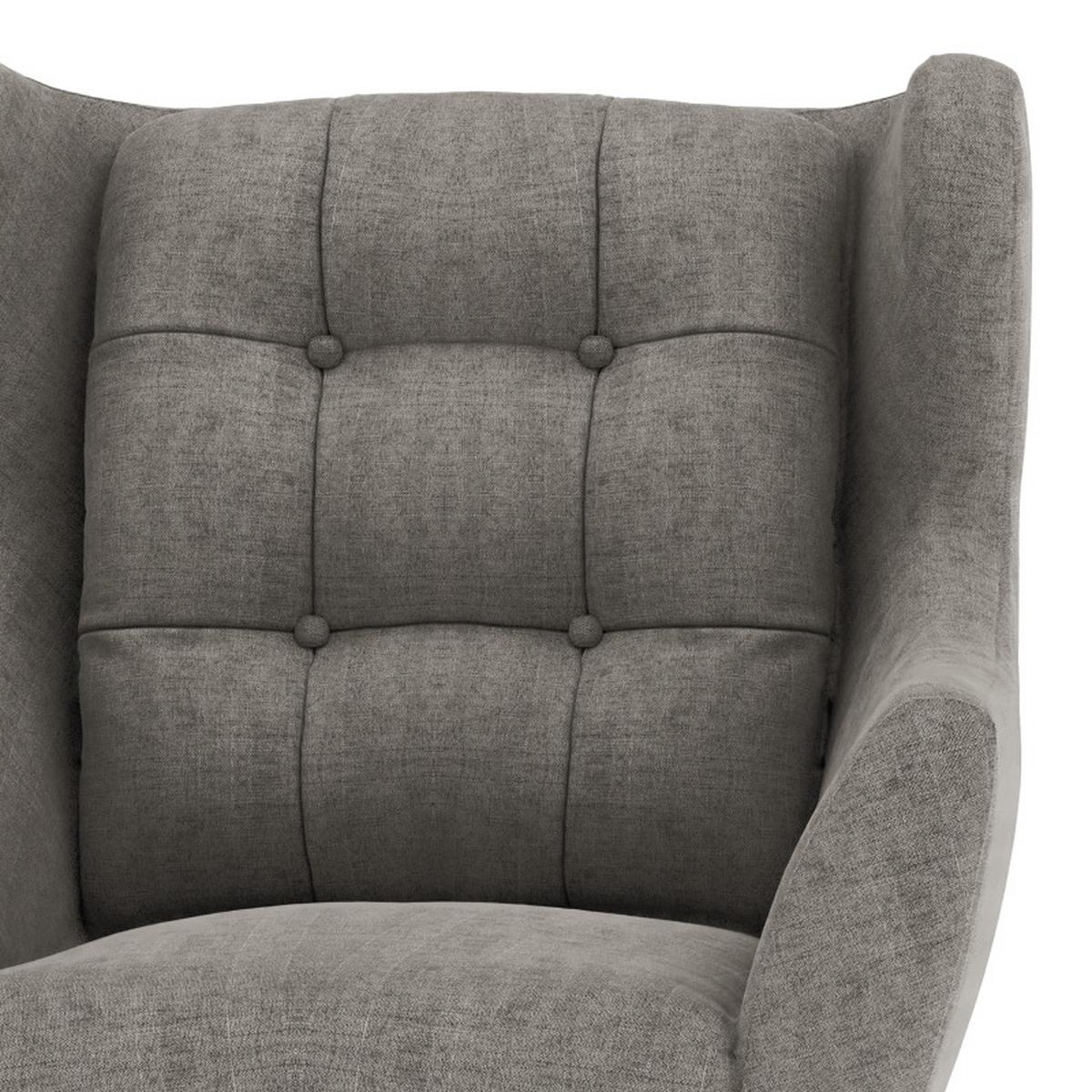 Sessel Henry, Dunkelgrau B: 91 cm - Eichefarben/Dunkelgrau, KONVENTIONELL, Textil (91/107/94cm) - Trendmanufaktur