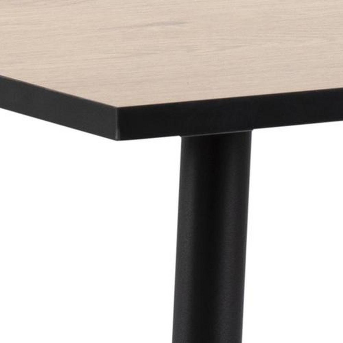Esstisch Wilma 120x80 Cm Eiche Dekor/schwarz - Eichefarben/Schwarz, KONVENTIONELL, Holzwerkstoff/Metall (120/80/75cm) - MID.YOU