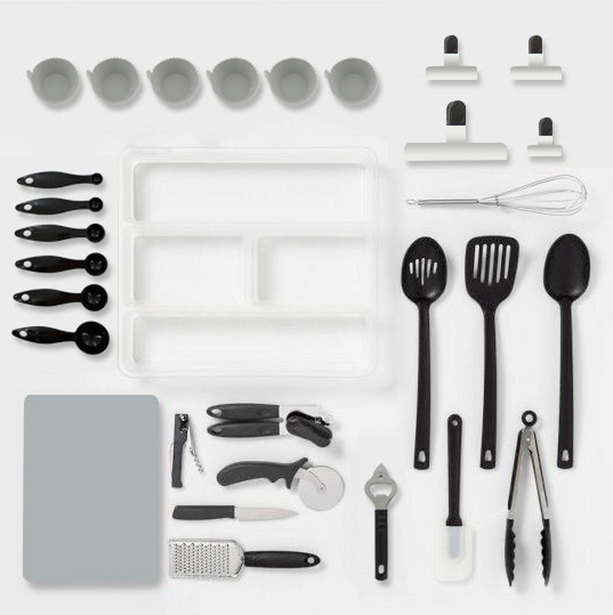 Küchenhelferset Solea - Schwarz, Basics, Kunststoff/Metall - Luca Bessoni