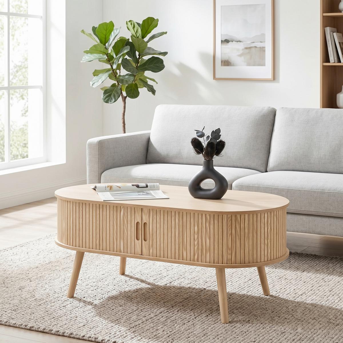 KONFERENČNÍ STOLEK SKANDY II - přírodní barvy, Konvenční, dřevo/kompozitní dřevo (100/50/40cm) - Premium Living