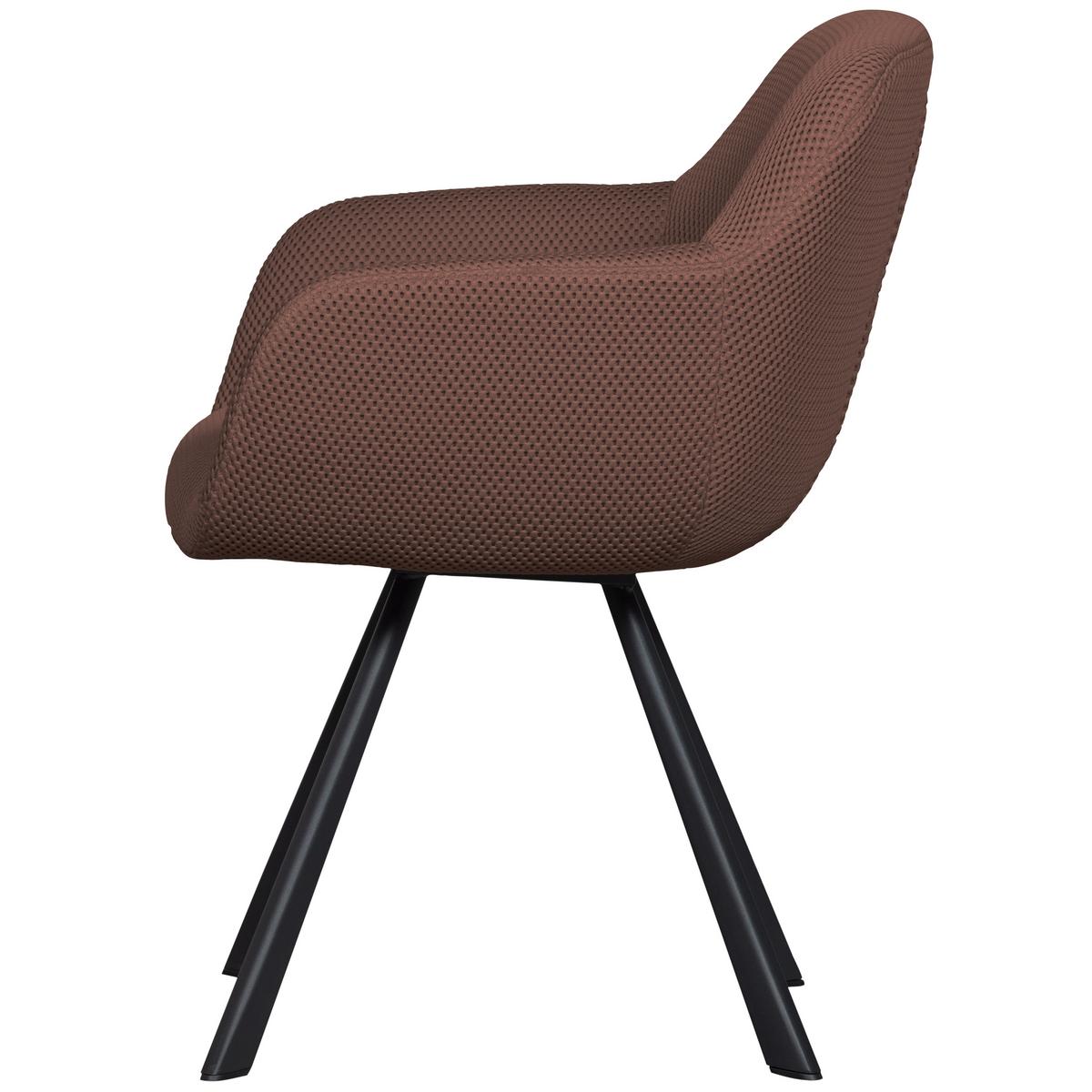 Armlehnstuhl Juno Braun B: 58 Cm - Schwarz/Braun, Design, Textil/Metall (58/79/58cm) - Livetastic