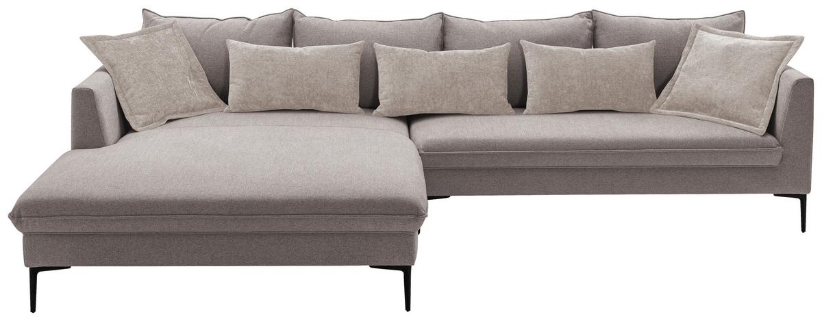 Ecksofa Piazza Taupe S: 187x321 cm - Taupe/Beige, Design, Textil (187/321cm) - Livetastic