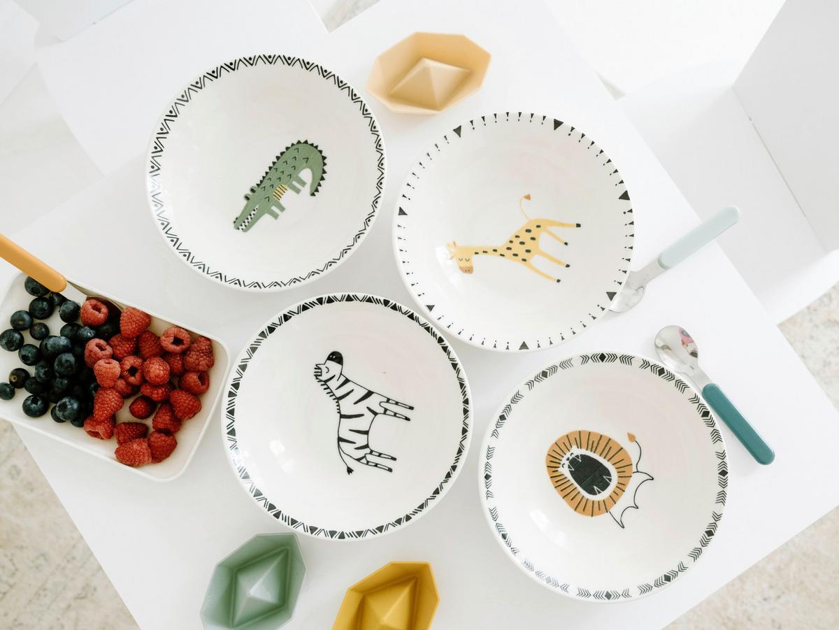 Kinderschüssel Safari Keramik, Multicolor - Multicolor/Grauweiß, Basics, Keramik (18,5cm) - Creatable