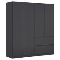 Drehtürenschrank Costa Grau B: 181 cm - Grau, MODERN, Holzwerkstoff (181/197/54cm) - Rauch Möbel