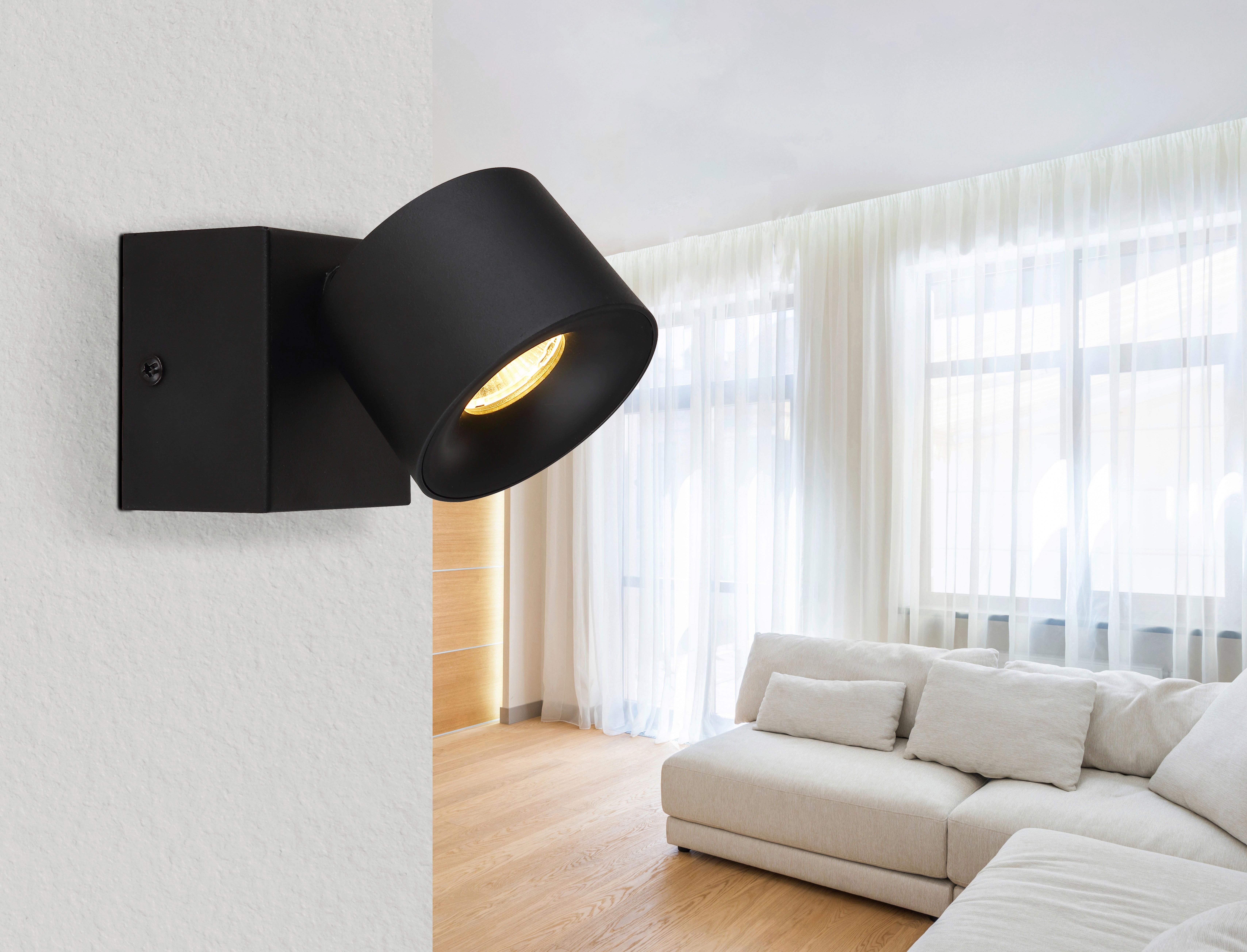 LED-Strahler 56961-1b - Transparent/Schwarz, Design, Kunststoff/Metall (7,2/9,5cm) - Globo