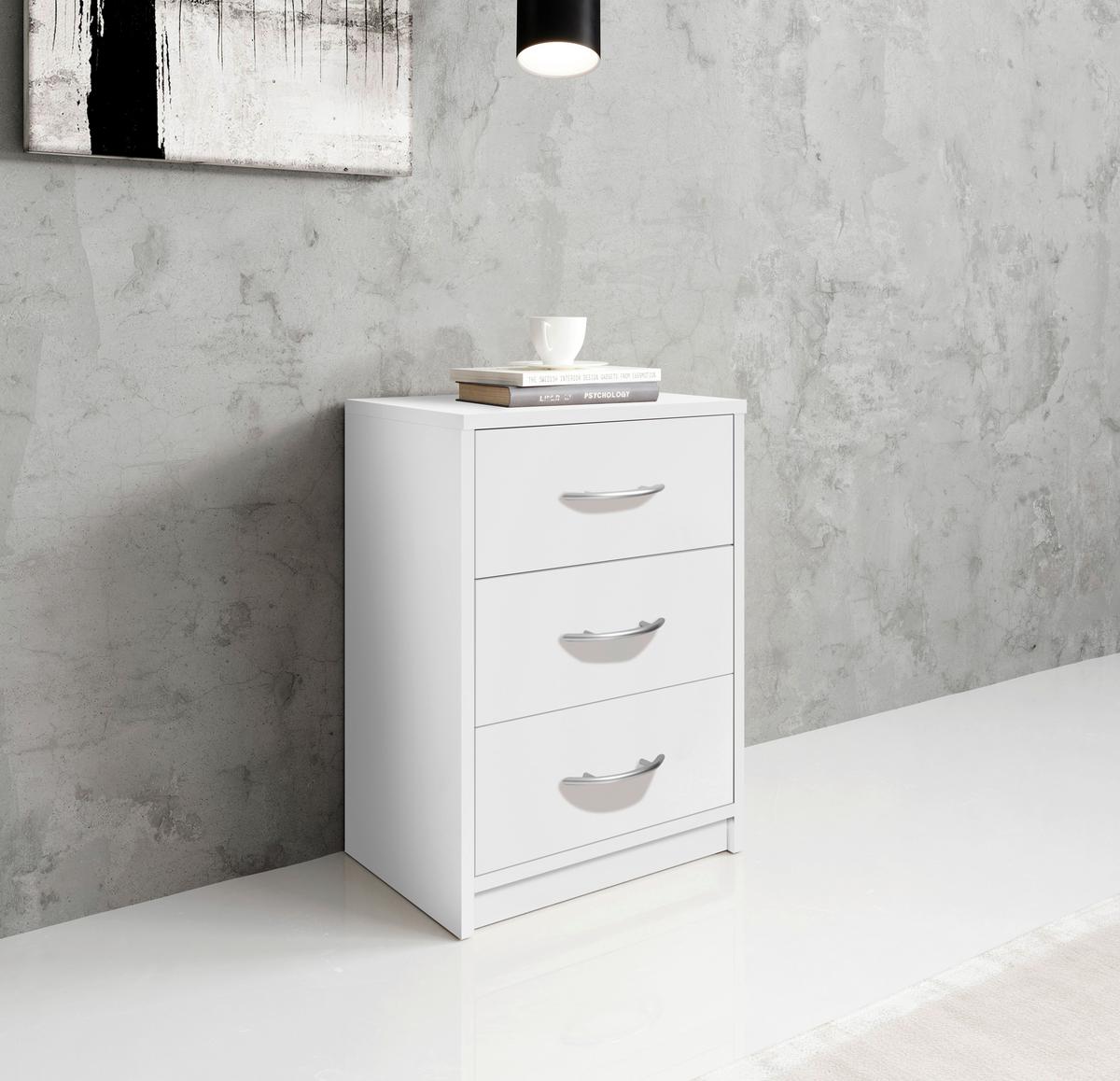 Nachtkästchenweiß H: 54 cm Pepe - Weiß, Basics (38,5/54cm) - P & B