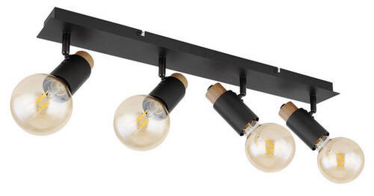 Strahler 54045-4 - Dunkelbraun/Schwarz, Design, Holz/Metall (65,5/8/14,5cm) - Globo