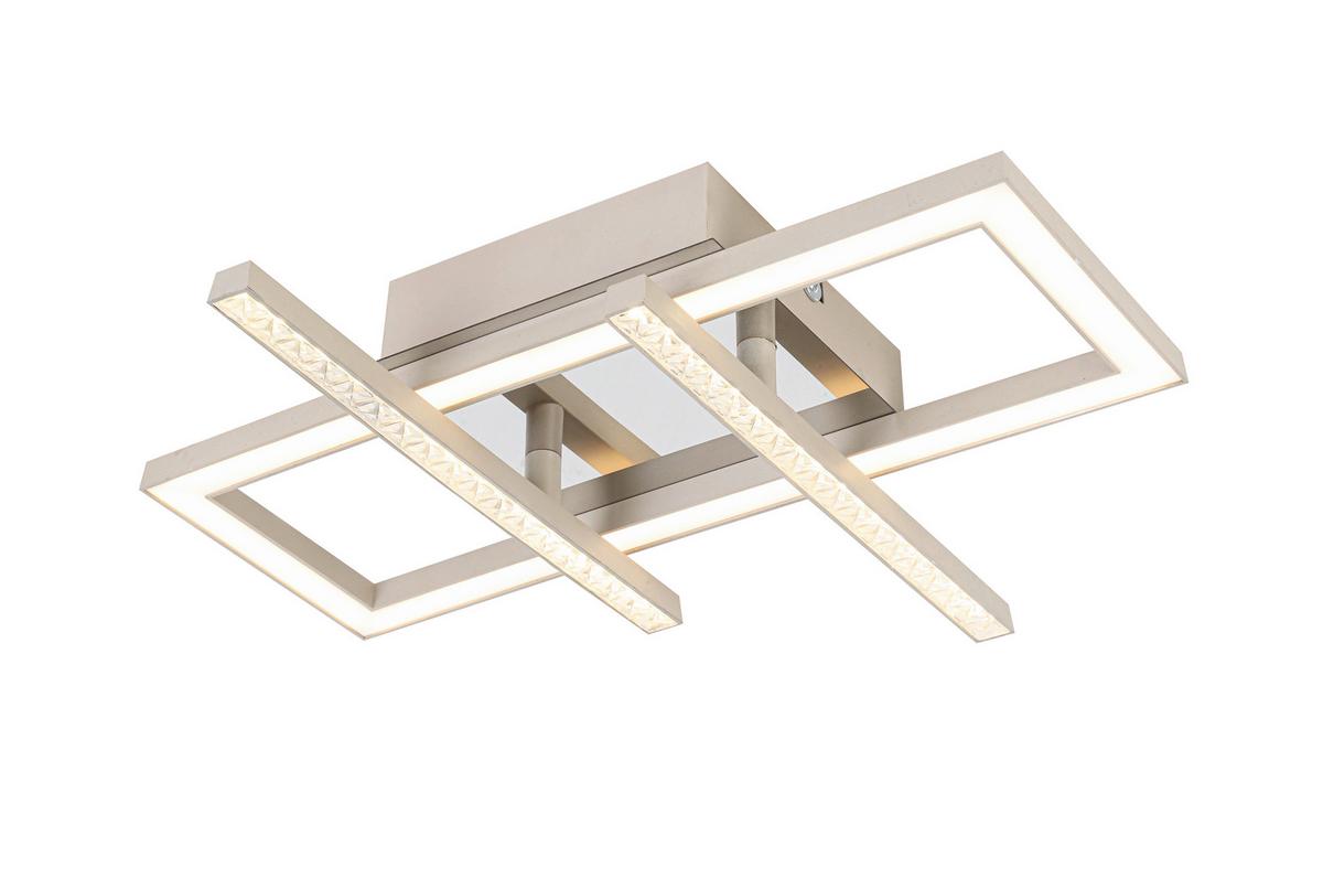 LED-Deckenleuchte Lusa - Sandfarben/Chromfarben, MODERN, Kunststoff/Metall (34/32/6,7cm) - Luca Bessoni