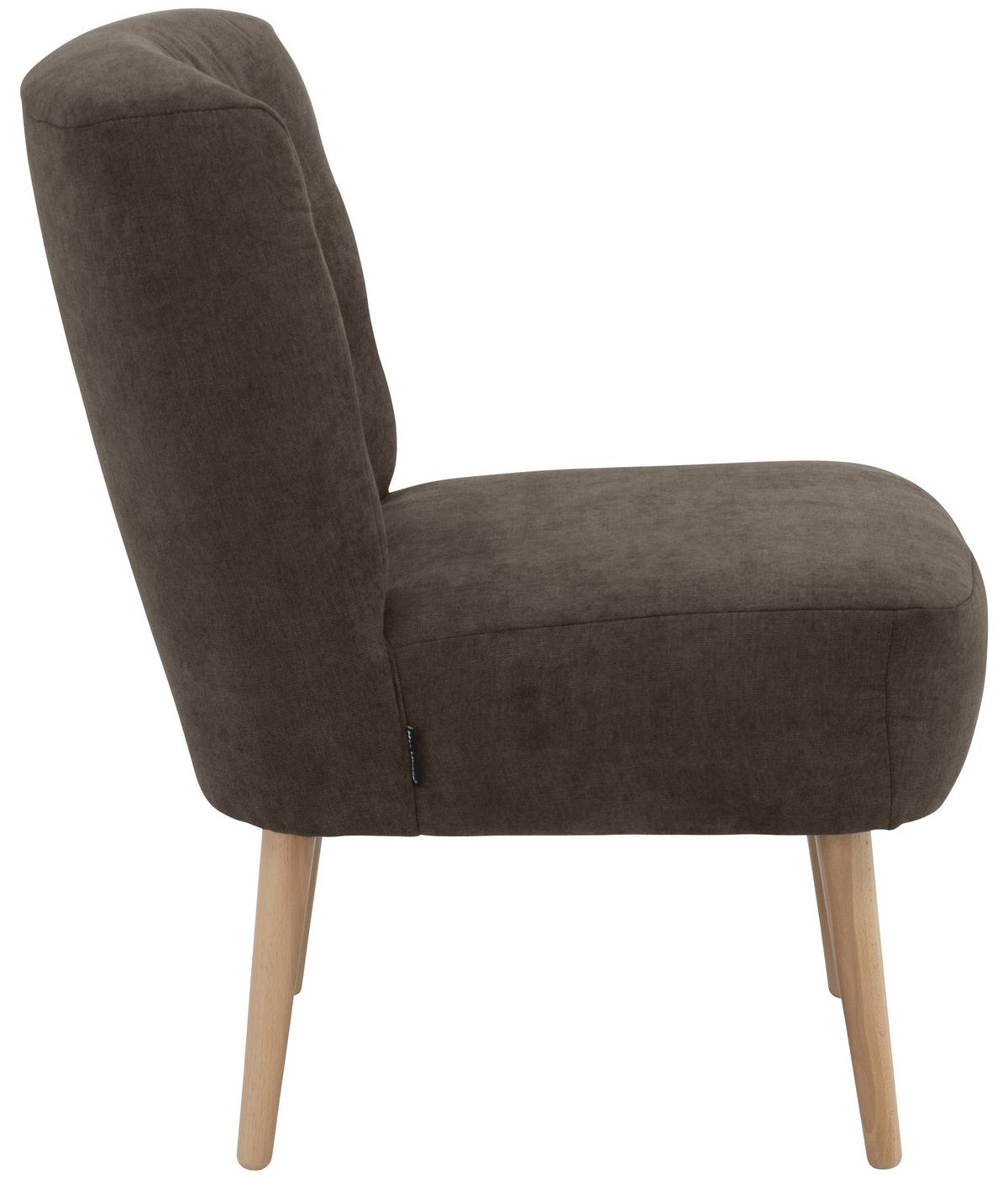 Sessel Fiona - Dunkelbraun/Buchefarben, Design, Textil (58/78/68cm) - Max Winzer