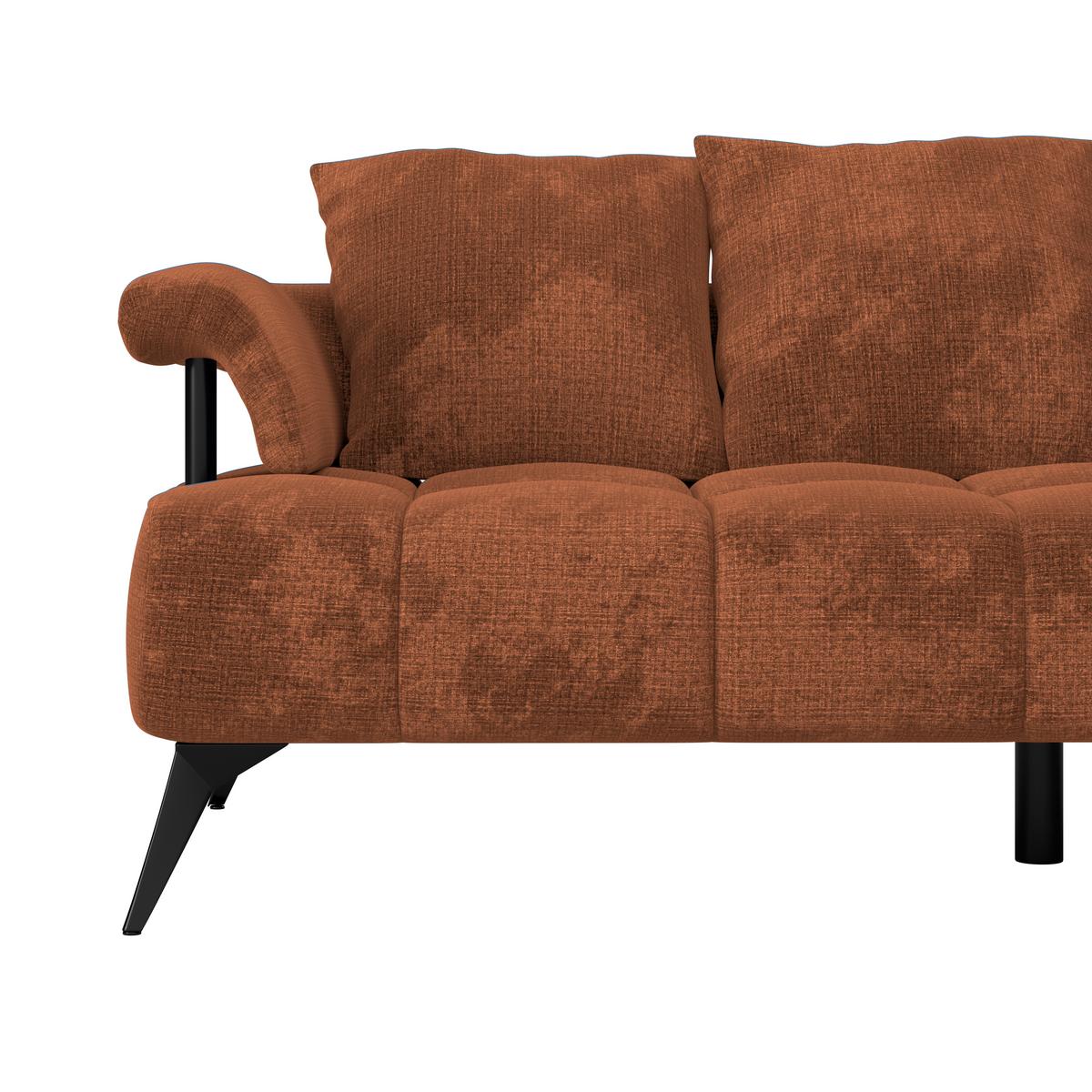 rohová sedačka VANESSA NEW nutnná š. dveří 90 cm, pravá - černá/rezavá, Moderní, kov/textil (297/200cm)