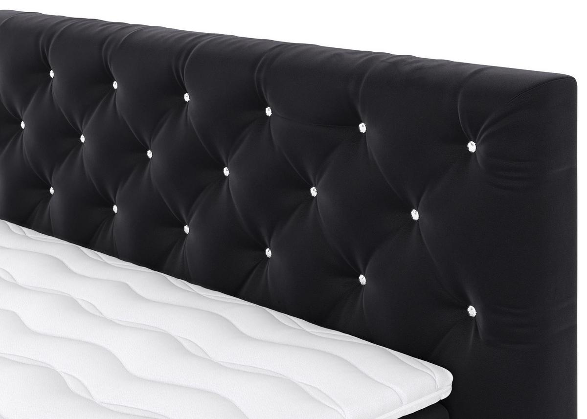 Boxspringbett Castle Schwarz Lf: 140x200 cm - Schwarz, Holzwerkstoff/Textil (180/200cm) - MID.YOU