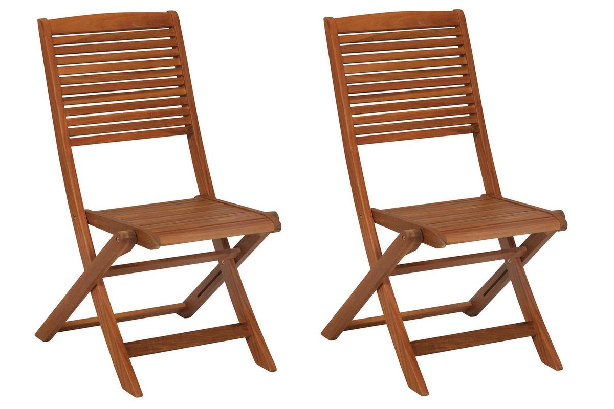 Klappsessel Bali 2er-set Aus Akazie - Akaziefarben, KONVENTIONELL, Holz (47/89/62cm) - Gardenson