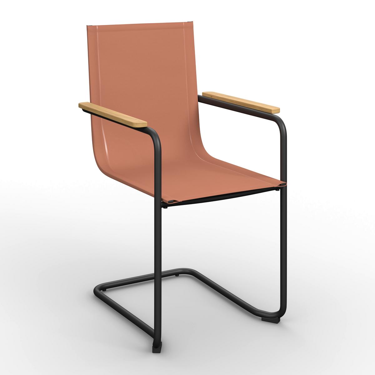 SADA ZAHRADNÍCH KŘESEL DAISY - černá/červená, Moderní, kov/dřevo (55,5/95/55cm) - Bessagi Garden