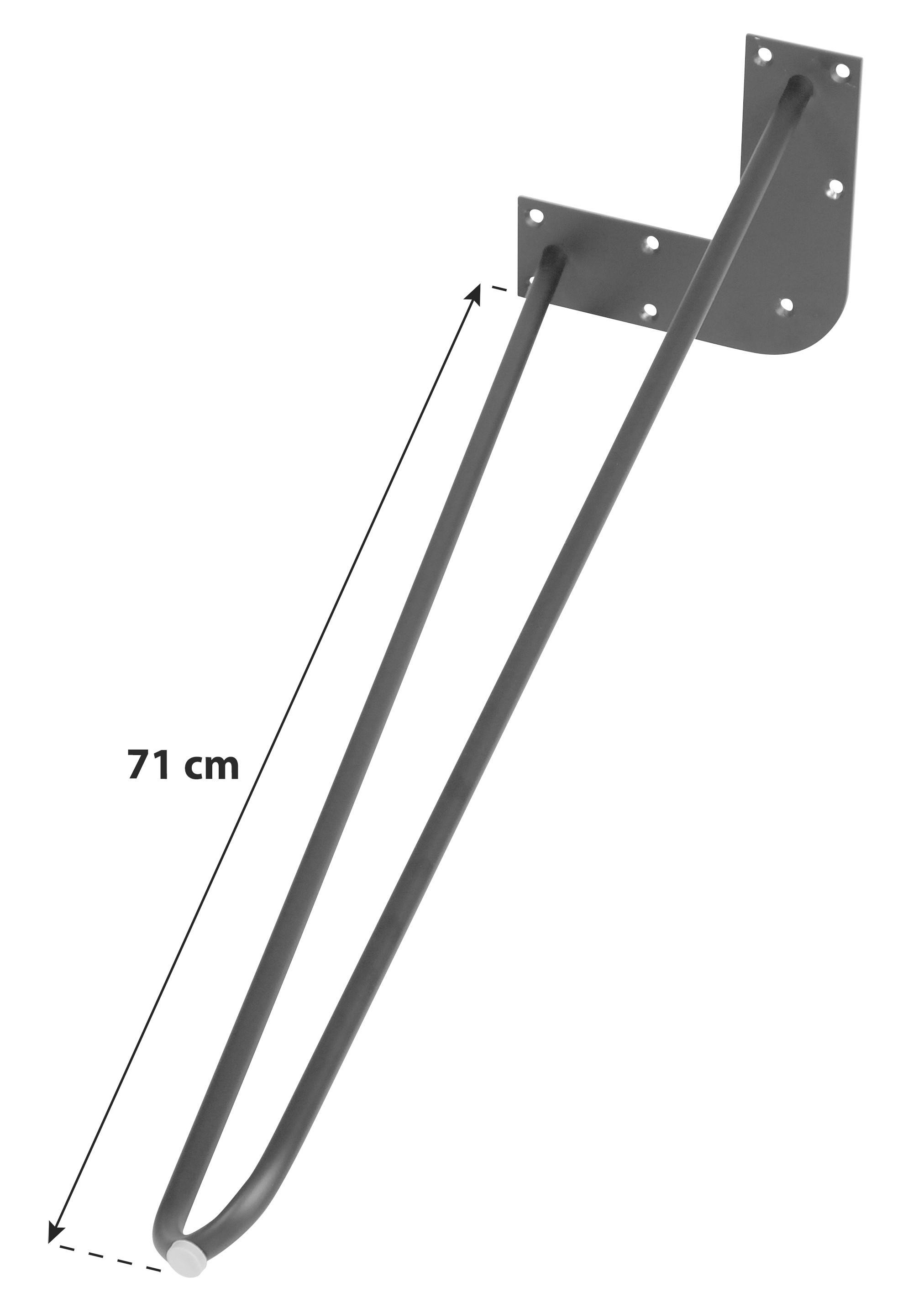 Tischgestell Stahl Weiß BxH: 70x71 cm, Hairpin - Weiß, Basics, Metall (70/71cm)