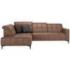 Rohová sedačka PANAMA, levá, terracotta - černá/terracotta, Konvenční, kov/textil (216/304cm) - Premium Living