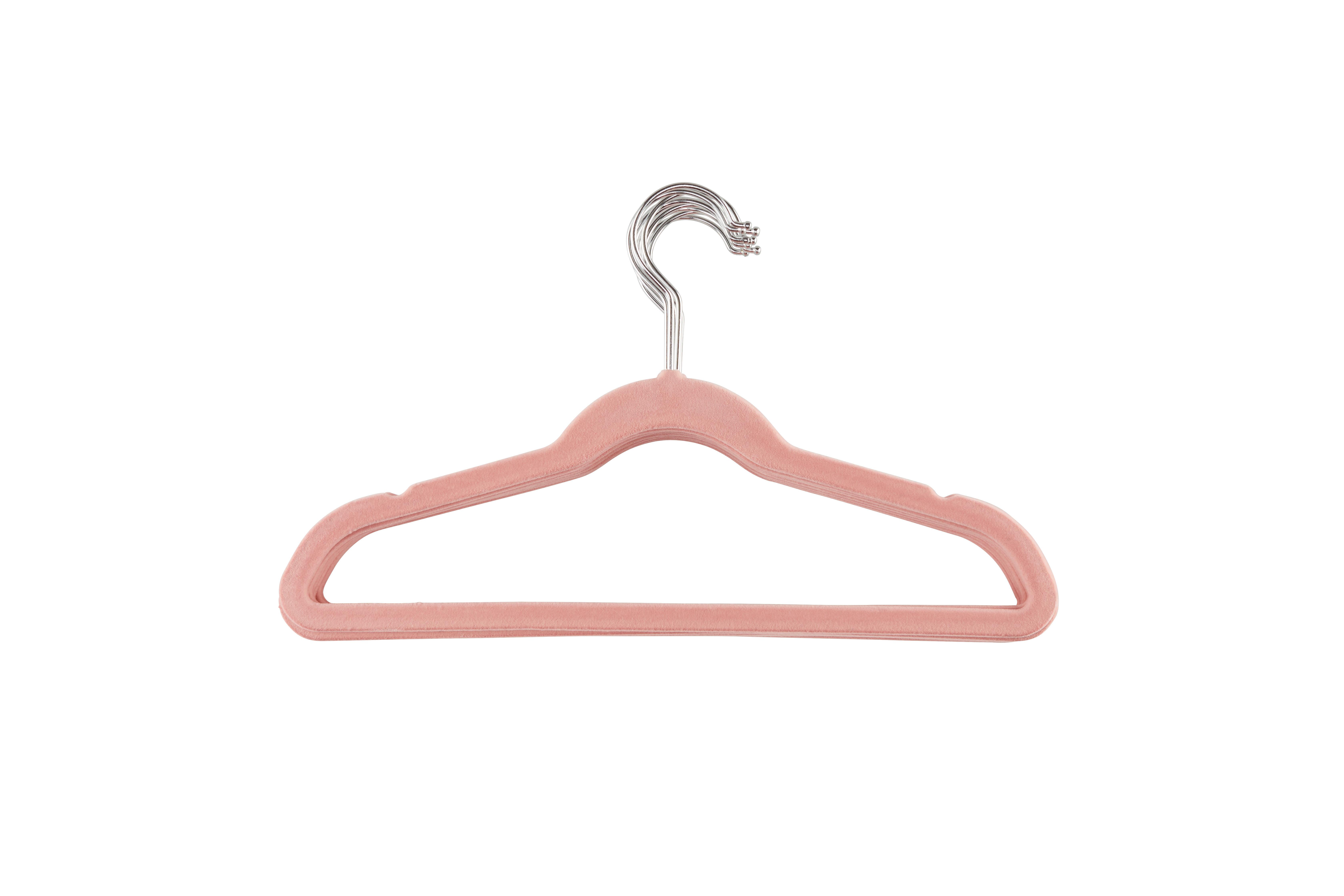 Kinderkleiderbügel Frieda, 10-Set, Samt - Blau/Rosa, Kunststoff/Metall (34,5/21/0,5cm) - Homezone
