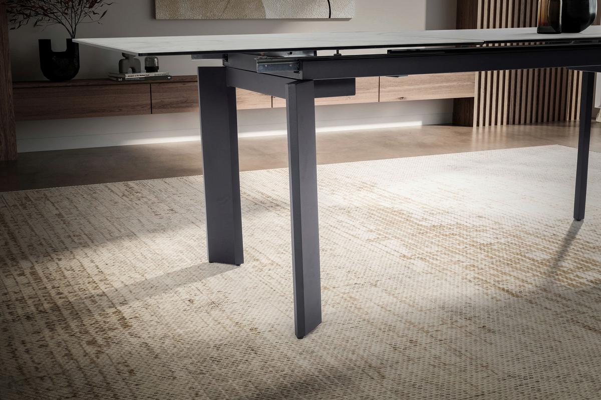 Esstisch Weiß/Schwarz - Schwarz/Weiß, Design, Keramik/Metall (180/95/77cm) - MID.YOU