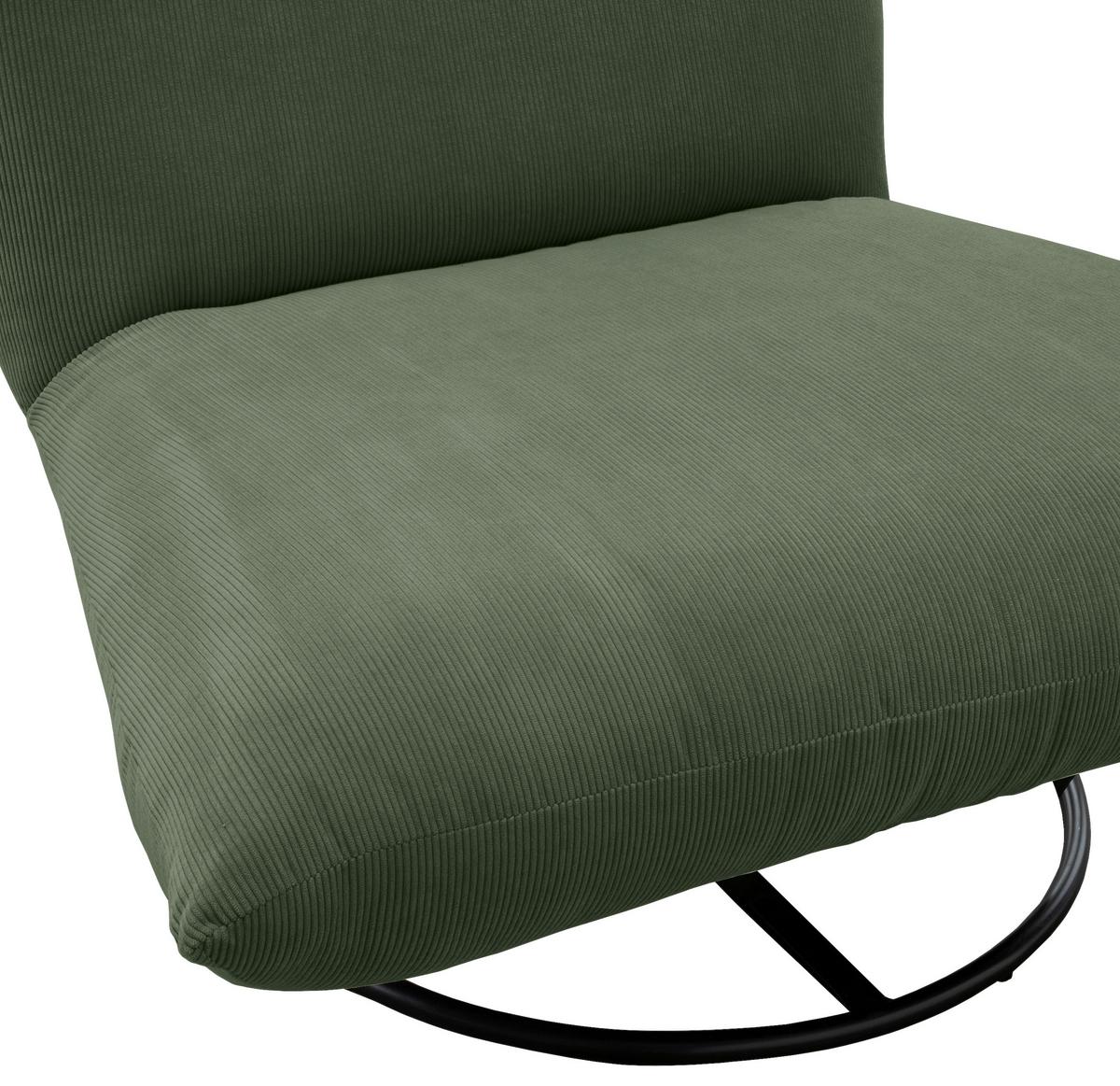 Relaxsessel Cremona Olivgrün B: 100 cm - Schwarz/Olivgrün, Design, Textil (100/78/96cm) - Livetastic