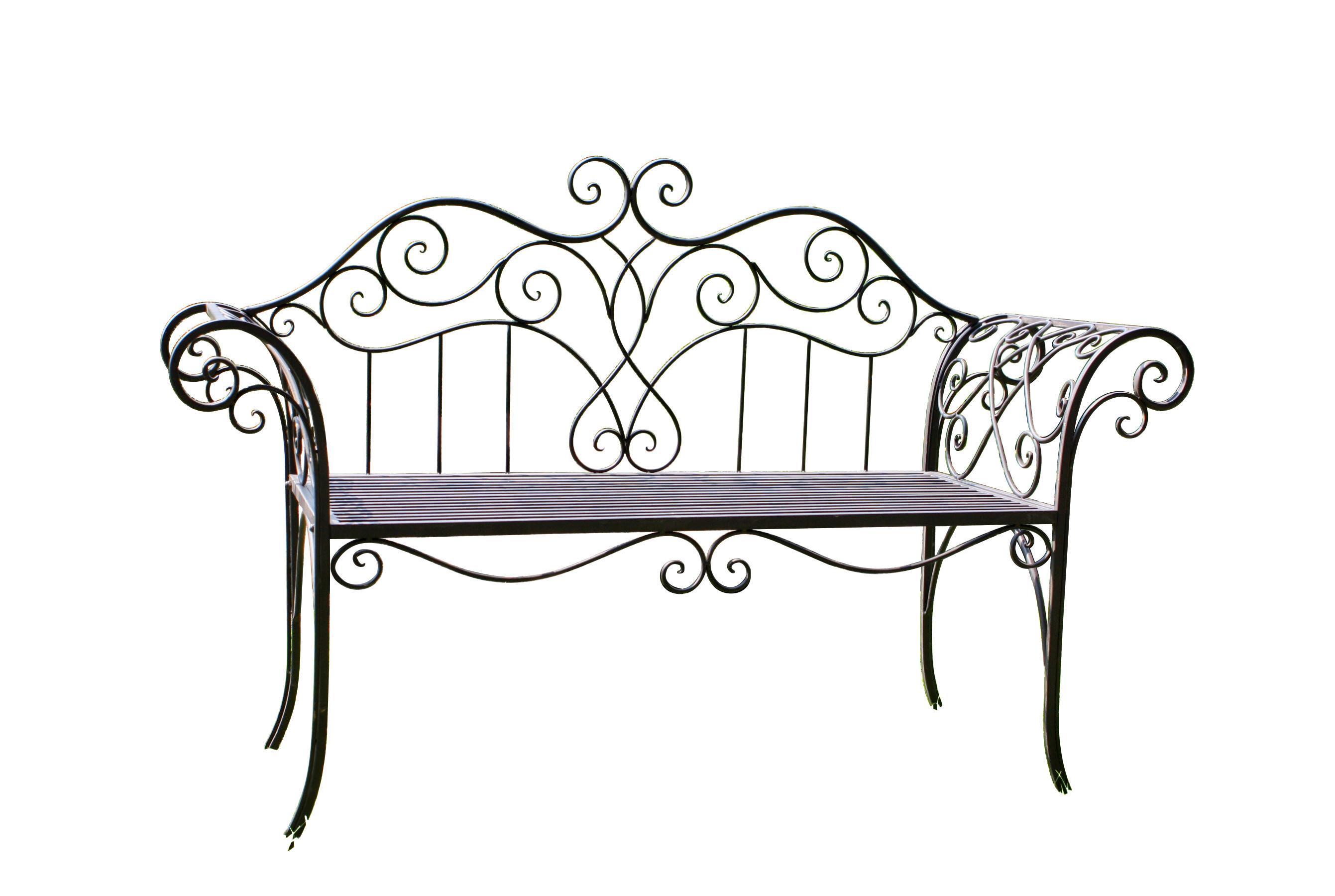 Gartenbank Eisen 2-Sitzer Selene - Rostfarben, MODERN, Metall (143/92,5/51cm)