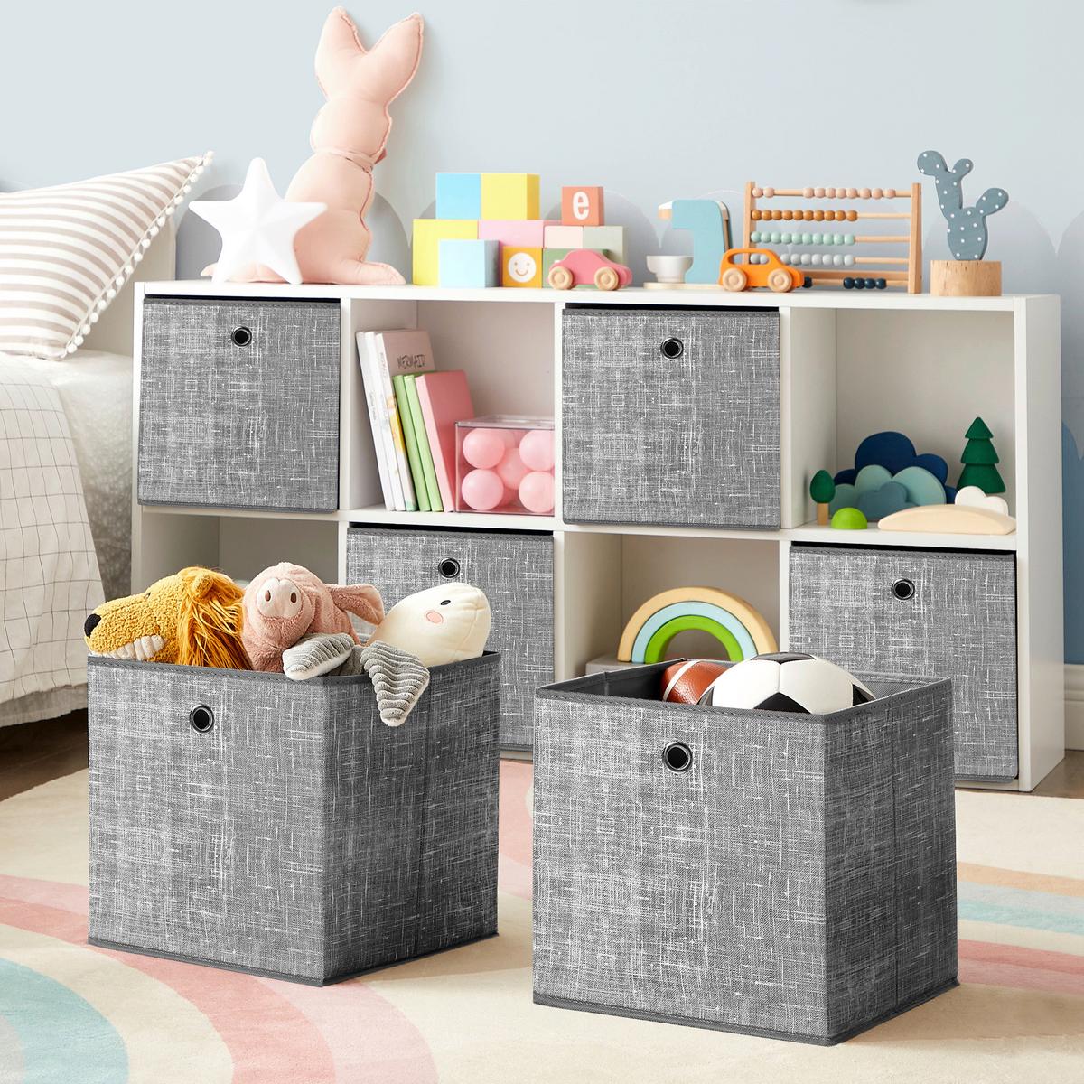 Aufbewahrungsboxen-Set Grau B: 30 cm - Grau, Basics, Papier/Textil (30/30/30cm)