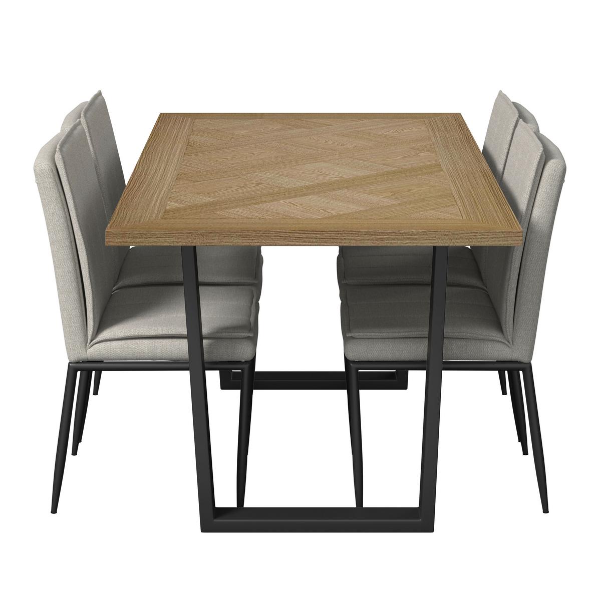 Jídelní set Abelia - černá/krémová, Moderní, kov/kompozitní dřevo - Bessagi Home