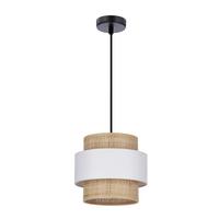 Hängeleuchte 31-18182 Rattan - Creme/Schwarz, Natur, Kunststoff/Metall (20/100cm)