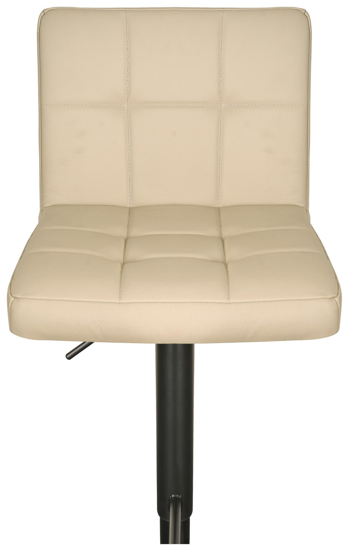 Barhocker Triest Beige B: 43 cm - Beige/Schwarz, MODERN, Leder/Metall (43/92/113/51,5cm) - Livetastic