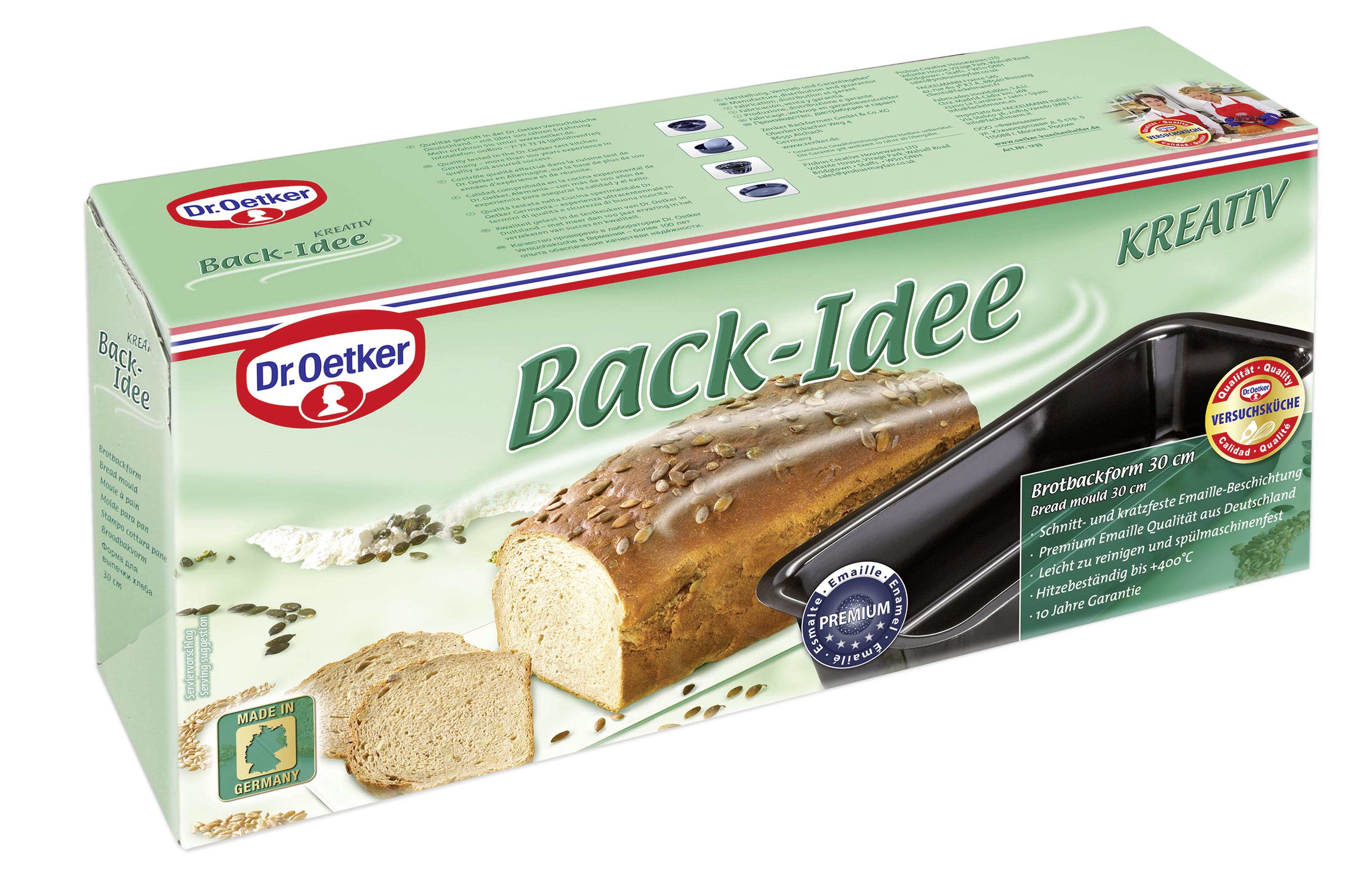 Backform L/B/H: ca. 30/14,5/8 cm - Blau, Basics, Metall (30/14,5/8cm) - Dr.Oetker