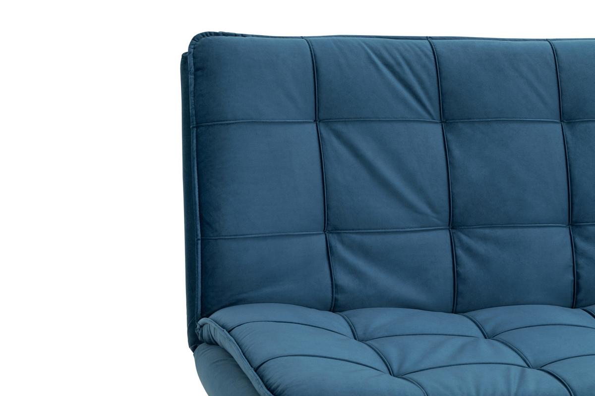 3-Sitzer-Sofa Mit Schlaffunktion Tuvalu B: 195cm - Blau/Schwarz, Design, Holz/Textil (195/96/96cm) - MID.YOU