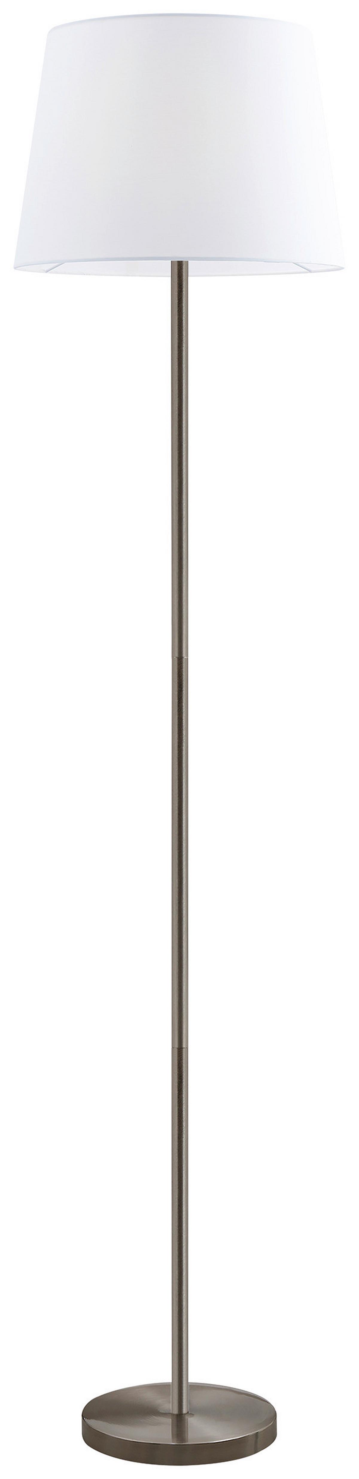 STOJACIA LAMPA SCHICK - biela/niklová, Konventionell, kov/textil (35/35/151cm) - Mömax