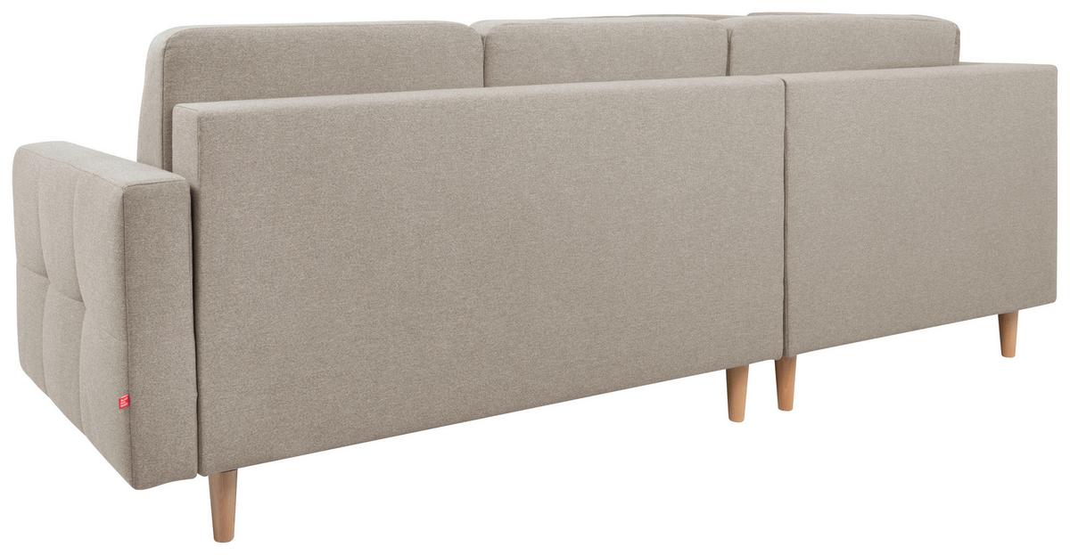 Eckschlafsofa Noret Beige S: 242/242 cm - Beige/Eiche Wotan, KONVENTIONELL, Textil (242/242cm) - MID.YOU